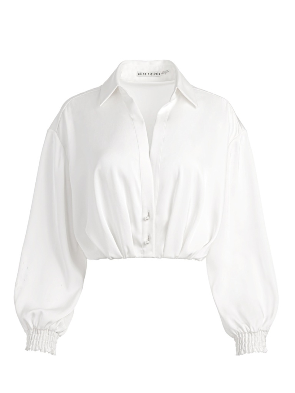 New Alice and Olivia PIERRE PLEATED BACK BUTTON DOWN - Size L